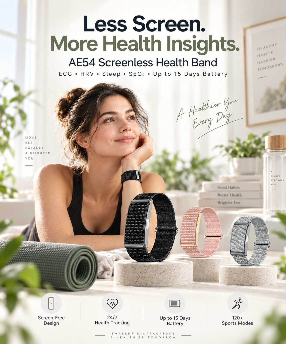 Screenless Ecg Smart Health Band AE54