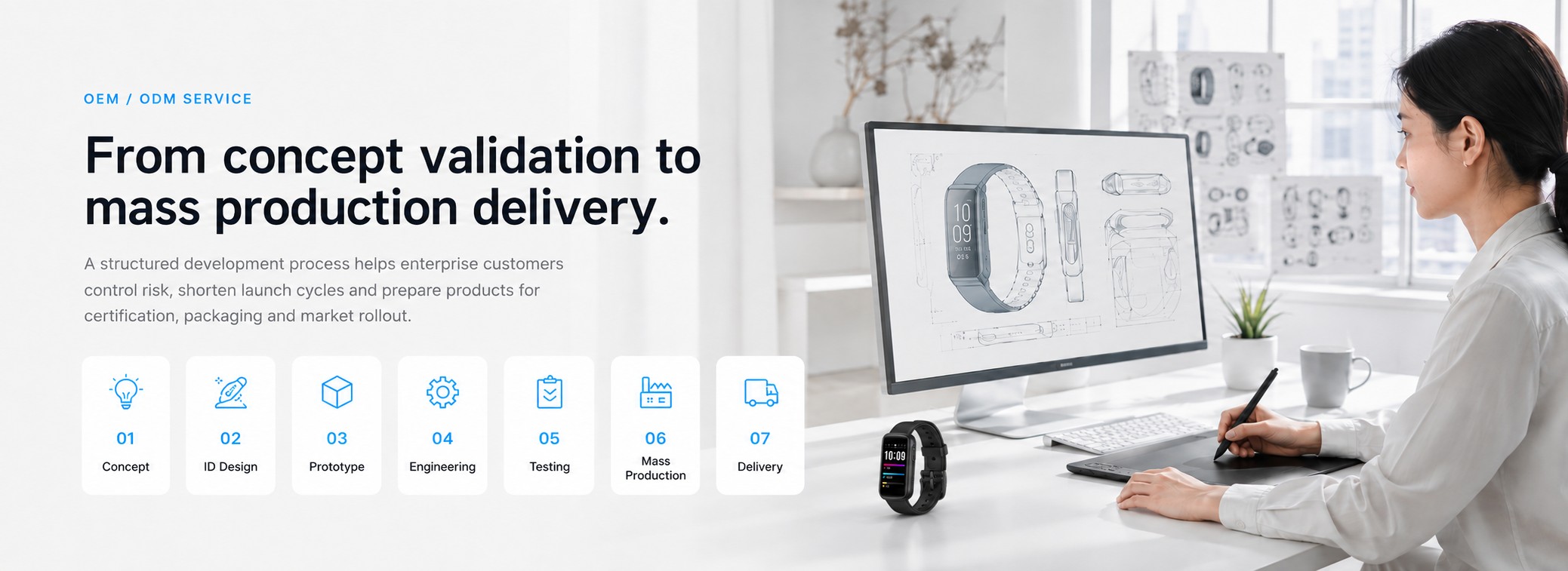 OEM ODM service from concept validation to mass production delivery